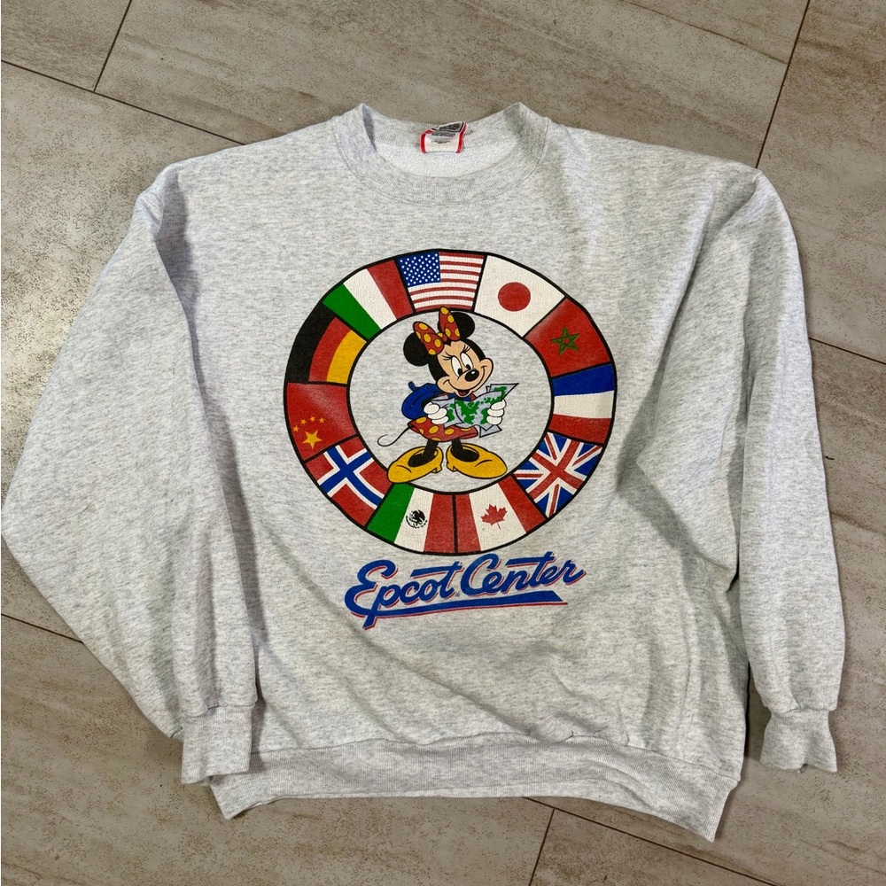 Disney Epcot Center Gray Sweatshirt with Minnie Mouse